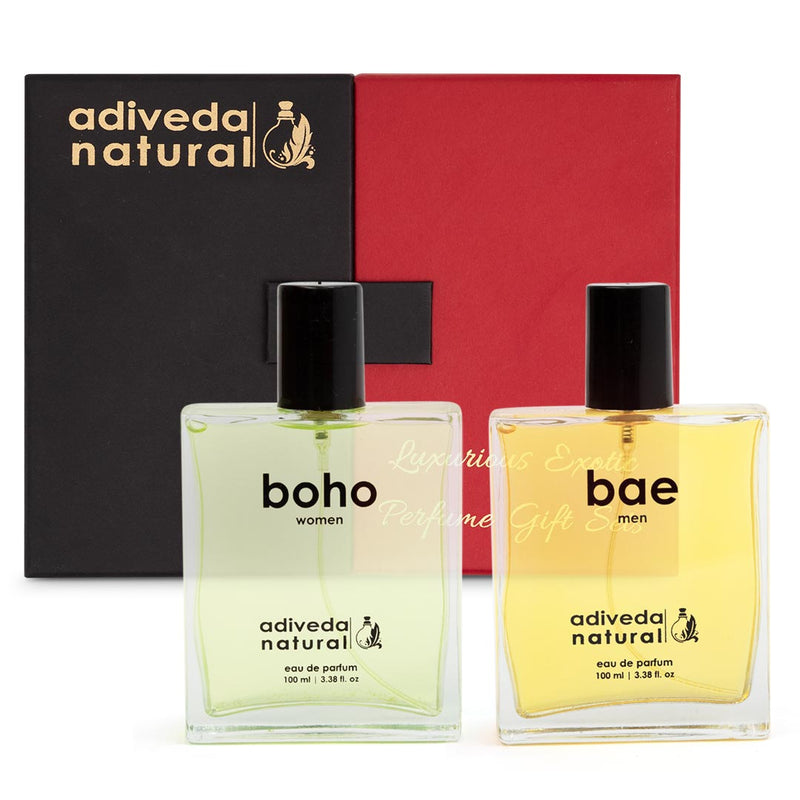 Boho and Bae combo pack | Boho Women and Bae Men perfume | Perfume | Perfume For Men | Perfume For Women | Eau De Parfum | Perfume For All | Boho Perfuem For Women | Bae Perfume For Men | Oud fragrance | Colonge | Fragrance | Oud | Scent | Parfum | Unisex | Woody | Spicy | Luxury | Fashion | Lifestyle | Shopping | Natural Perfume | Oraganic Perfume | Adiveda Natural | 100 ml perfume