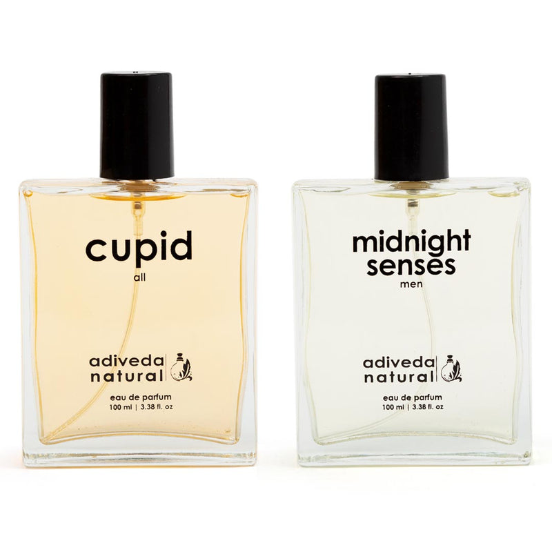 perfume combo pack | cupid for all | midnight senses for men | Cupid Perfume For All | Midnight Senses For Men | Perfume For All | Men's Perfume | Women's Perfume | Perfume | Scent | Fragrance | Sweet Perfume | Floral Perfume | White Oud | Oud Fragrance | Natural perfume | Organic Perfume | Indian Perfume | Adiveda Natural Perfume | Adiveda Natural | 100 ml perfume