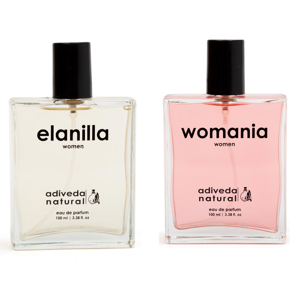Adiveda Natural Elanilla and Womania perfume combo pack for women – luxury long-lasting fragrance gift set
