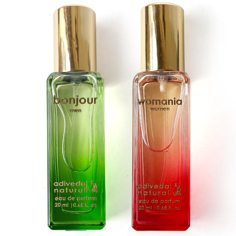 Adiveda Natural Bonjour and Womania 20ml pocket-friendly perfume combo – men’s and women’s fragrances