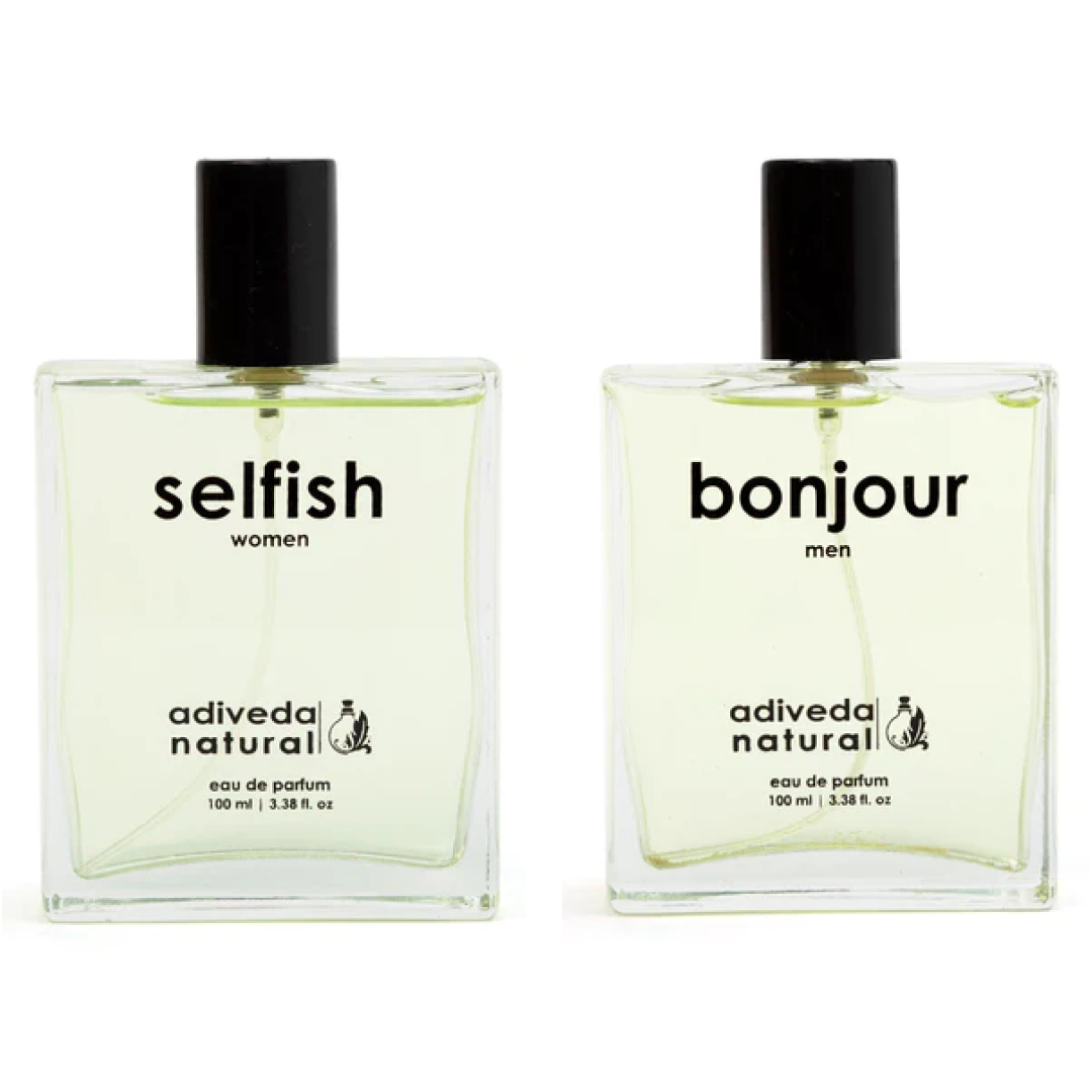 Adiveda Natural Bonjour and Selfish perfume combo pack for men"