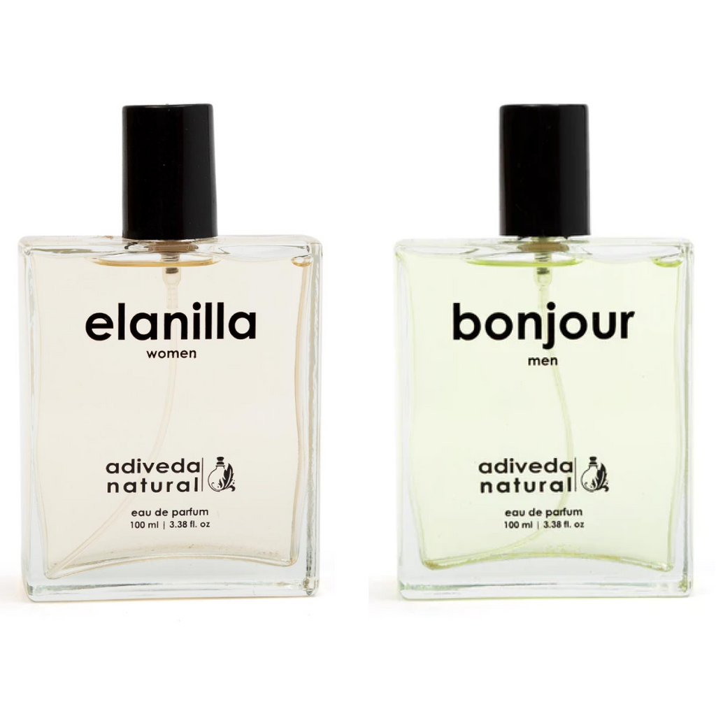 Adiveda Natural best Valentine’s gift – Bonjour and Elanilla perfume combo for couples"