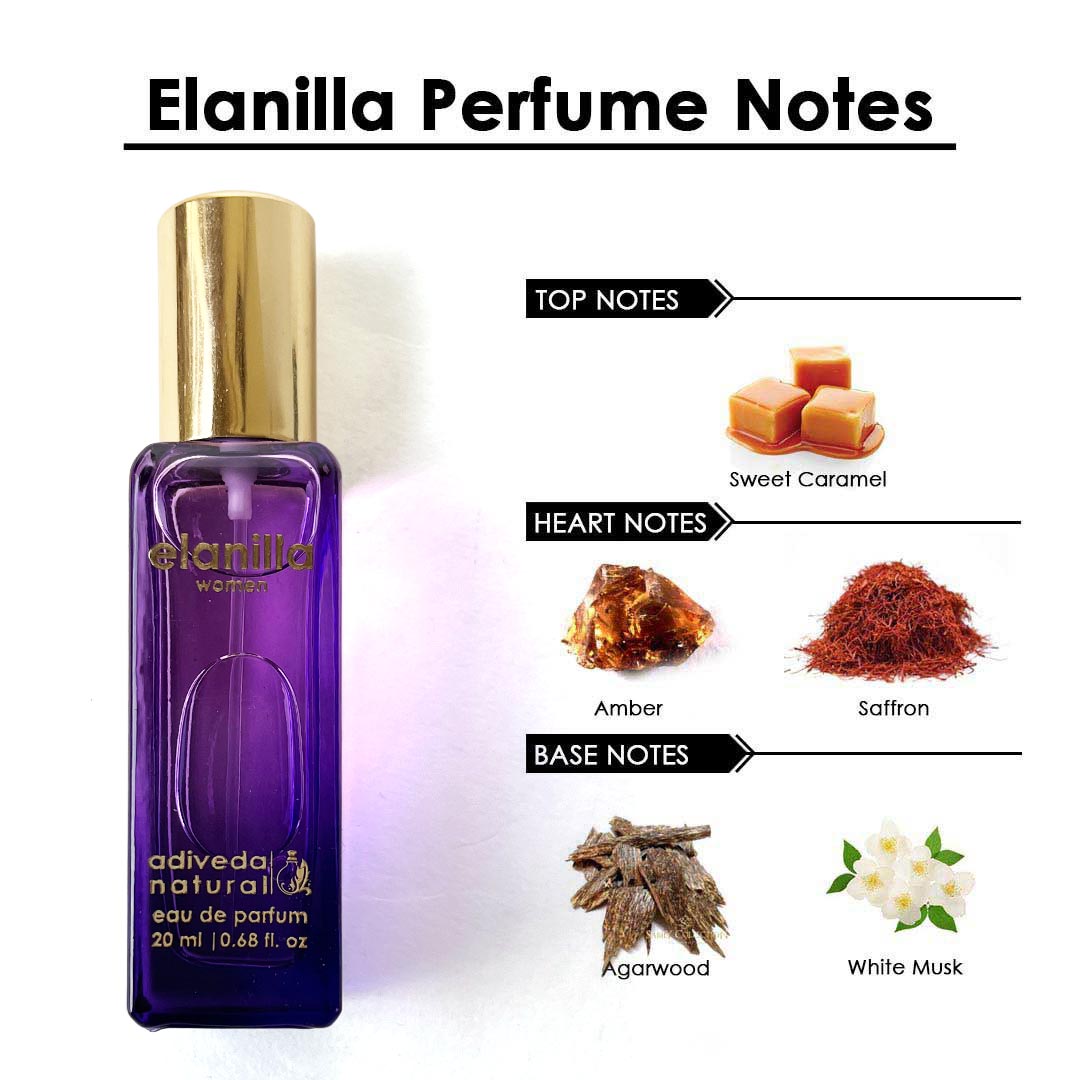 "Elanilla Perfume 20ml – Long-Lasting Compact Perfume for Women by Adiveda Natural"