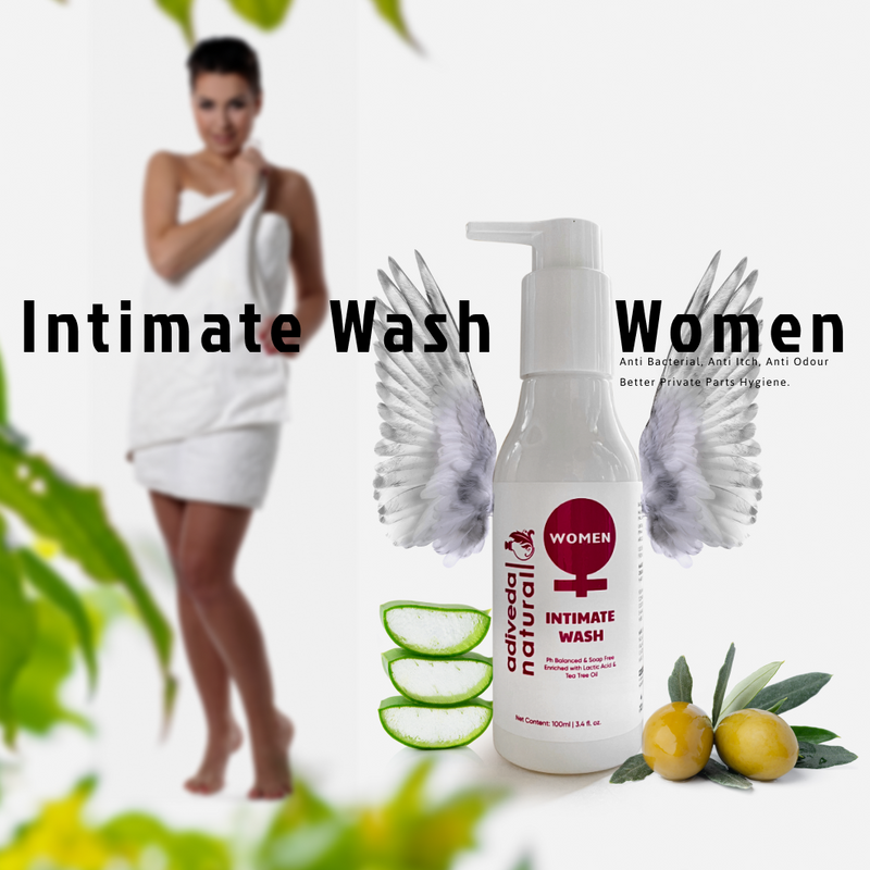 Woman using intimate wash | pH balanced feminine cleanser | Hygiene for intimate areas | 100ml women's care product | Balanced pH wash for women | Natural intimate hygiene | Gynecologist-recommended cleanser | Soothing female hygiene | Organic intimate wash | Sensitive skin care product | Gentle daily cleansing | Feminine health solution