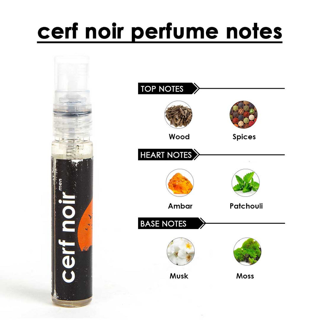 cerf noir perfume tester | perfume miniature | mini perfume | perfume sample | buy perfume tester | travel friendly perfume | perfume vial  | Perfume | Cologne | Fragrance | Natural Perfume | Organic Perfume | Fashion | Shopping | Lifestyle | Luxury Perfume | Indian Perfume | Adiveda natural Perfume