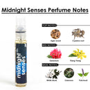 midnight senses perfume tester | perfume sample | perfume miniature | perfume trial set | mini perfume | buy perfume sample | Woody | Fresh | Spicy | Aqua men | Cologne | Scent | Fragrance | Eau De Parfum | Natural Perfume Organic Perfume | Adiveda Natural Perfume