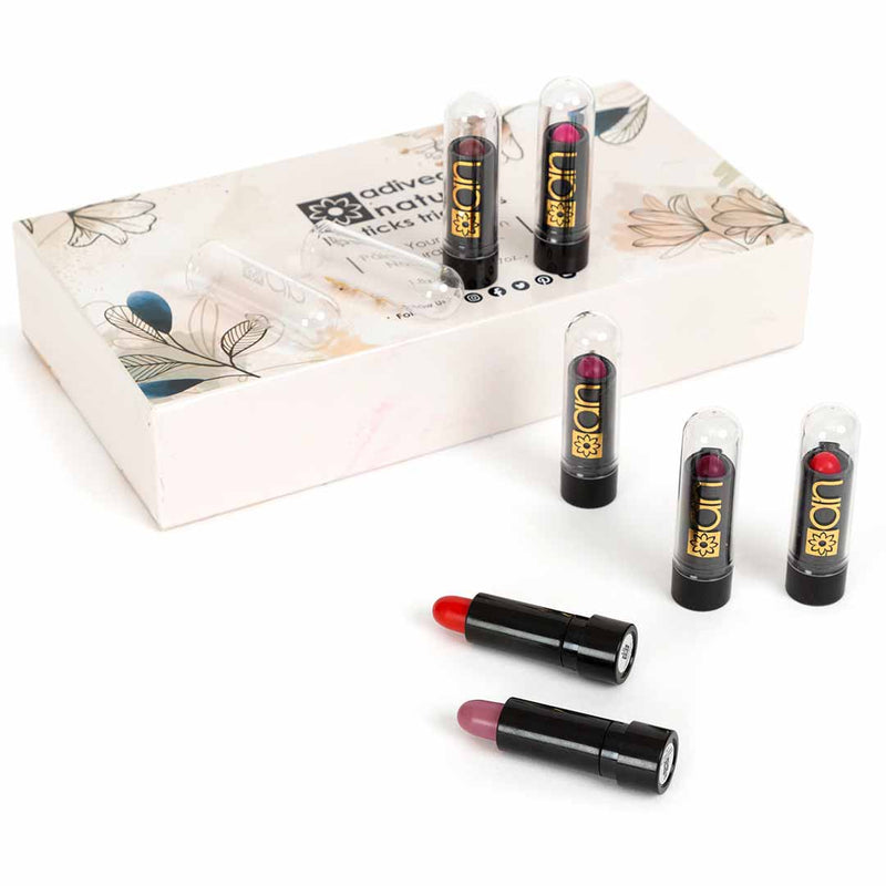 Natural Lipstick | Matte Lipstick Gift Set | set of 7 lipsticks | creamy lipsticks |  lipsticks combo pack for women | Natural | Organic | Beauty Product | Cosmetics Product | Natural Lipsticks | Organic Matte Lips | India Cosmetics Products | Adiveda Natural