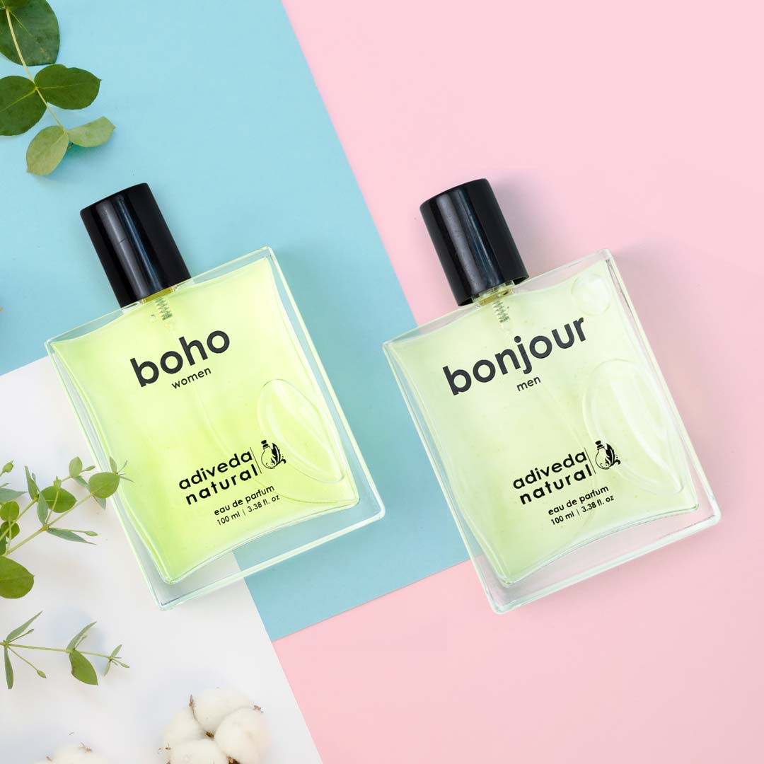 perfume gift set for men and women |  boho perfume |  bonjour perfume  | Boho Perfume For women | Bonjour Perfume For Men | Scent | Fragrance | Colonge | Woody perfume | fresh Perfume | Sweet Perfume | Spicy Perfume | fashion | Shopping | Lifestyle | Luxury | Natural Perfume | organic Perfume | Indian Perfume | Adiveda Natural Perfume | Adiveda Natural  | 100 ml Perfume 