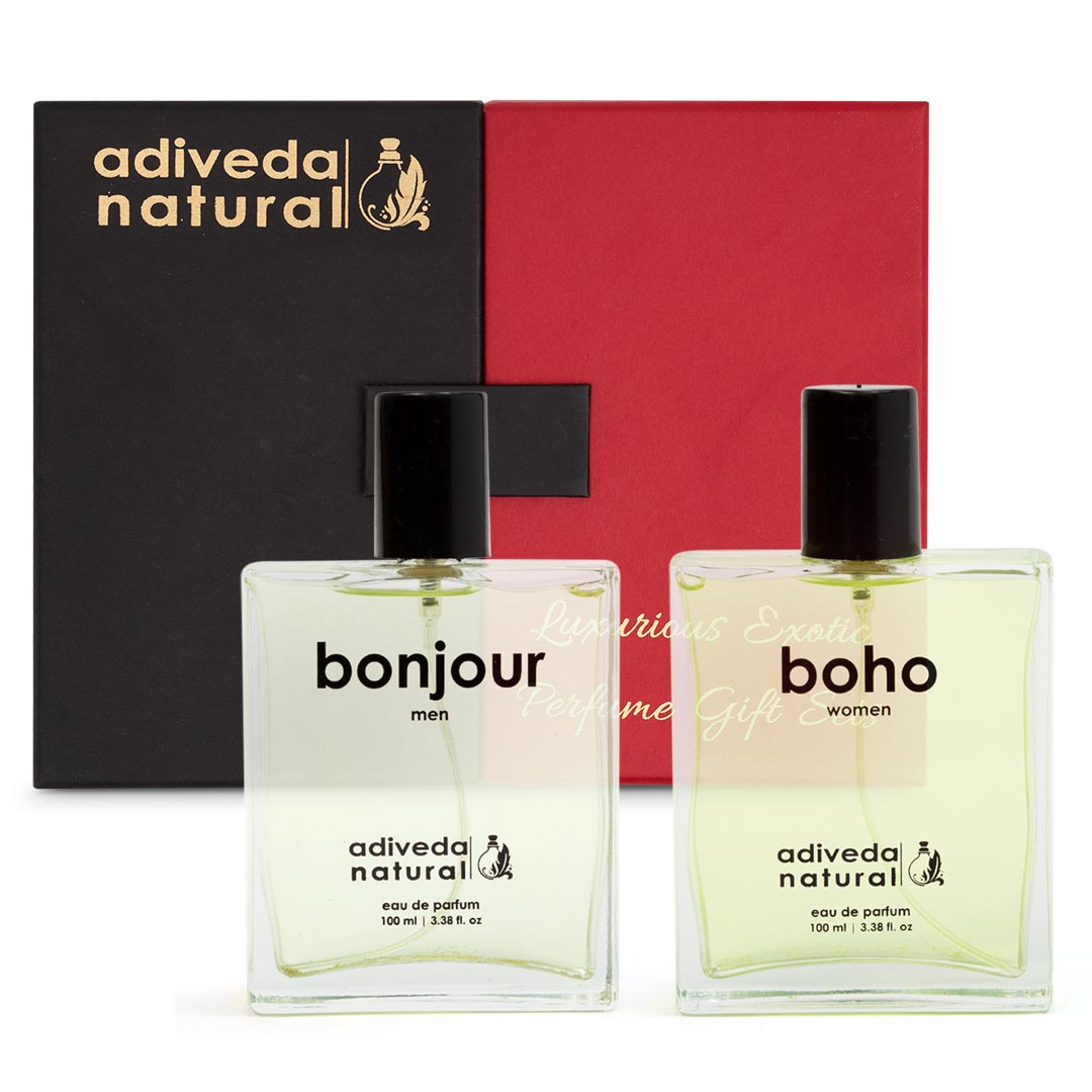 Combo Offer Bonjour &  Boho For Men and Women |  bonjour for men | boho for women | bonjour perfume | Boho Perfume For women | Bonjour Perfume For Men | Scent | Fragrance | Colonge | Woody perfume | fresh Perfume | Sweet Perfume | Spicy Perfume | fashion | Shopping | Lifestyle | Luxury | Natural Perfume | organic Perfume | Indian Perfume | Adiveda Natural Perfume | Adiveda Natural | 100 ml perfume