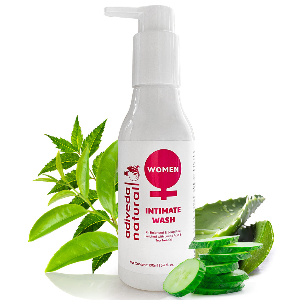 Woman using intimate wash | pH balanced feminine cleanser | Hygiene for intimate areas | 100ml women's care product | Balanced pH wash for women | Natural intimate hygiene | Gynecologist-recommended cleanser | Soothing female hygiene | Organic intimate wash | Sensitive skin care product | Gentle daily cleansing | Feminine health solution